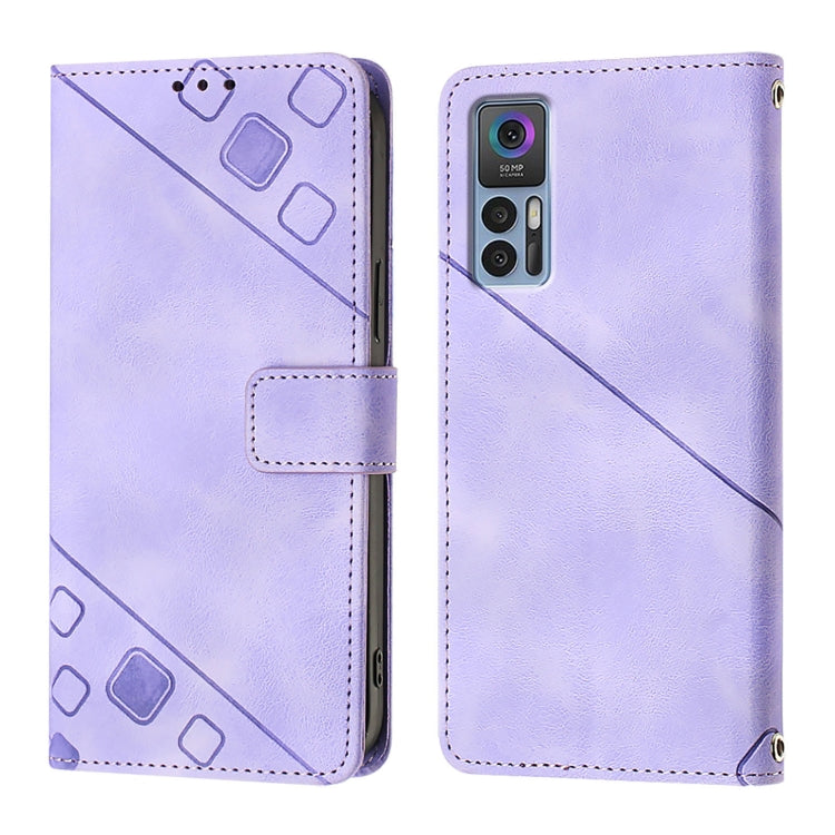 For TCL 30 5G Skin Feel Embossed Leather Phone Case