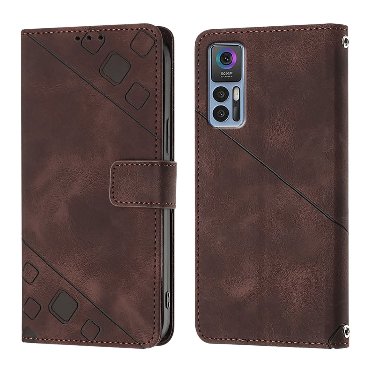 For TCL 30 5G Skin Feel Embossed Leather Phone Case