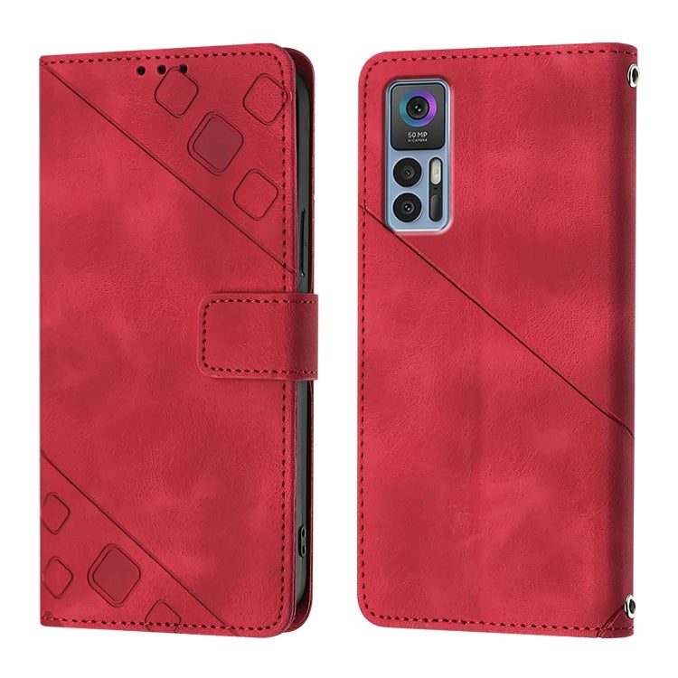 For TCL 30 4G Skin Feel Embossed Leather Phone Case