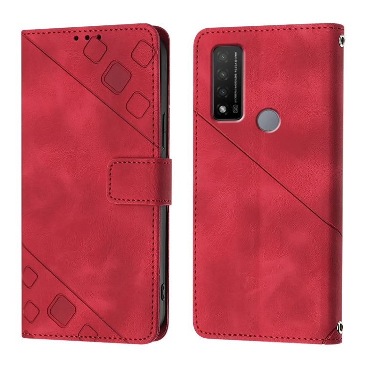 For TCL 20 R 5G Skin Feel Embossed Leather Phone Case