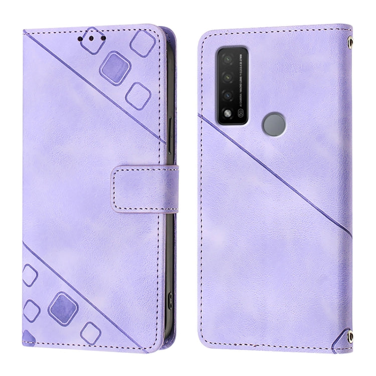 For TCL 20 R 5G Skin Feel Embossed Leather Phone Case