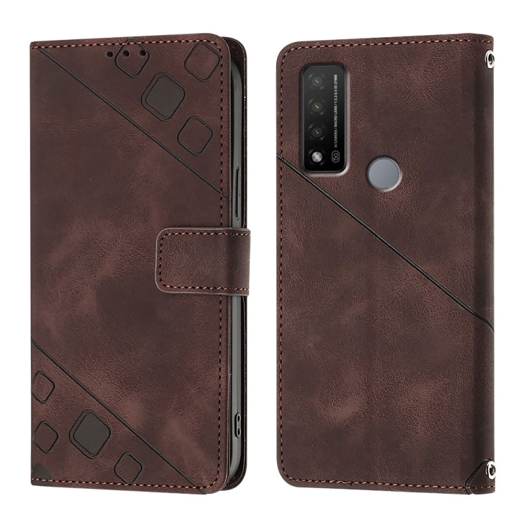 For TCL 20 R 5G Skin Feel Embossed Leather Phone Case