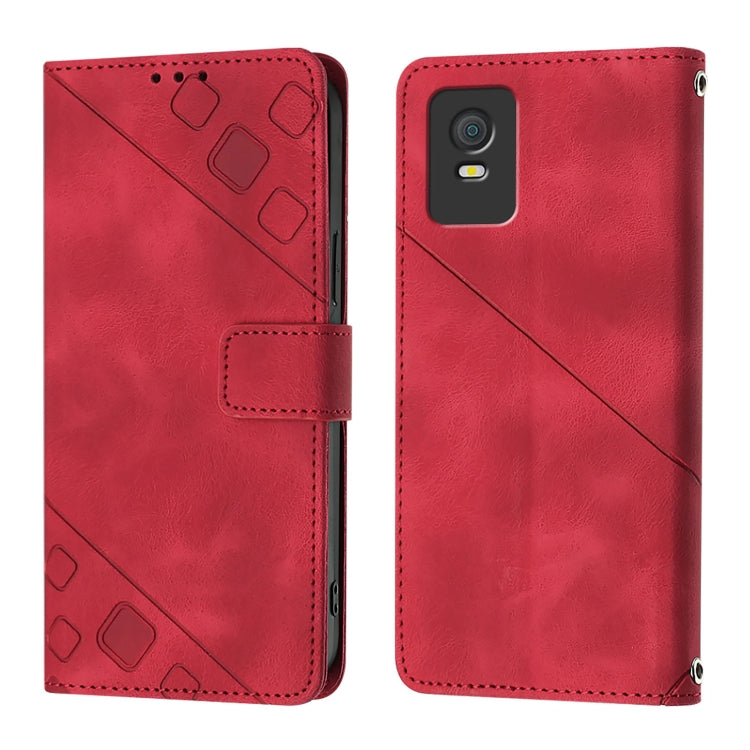 For TCL 403 Skin Feel Embossed Leather Phone Case