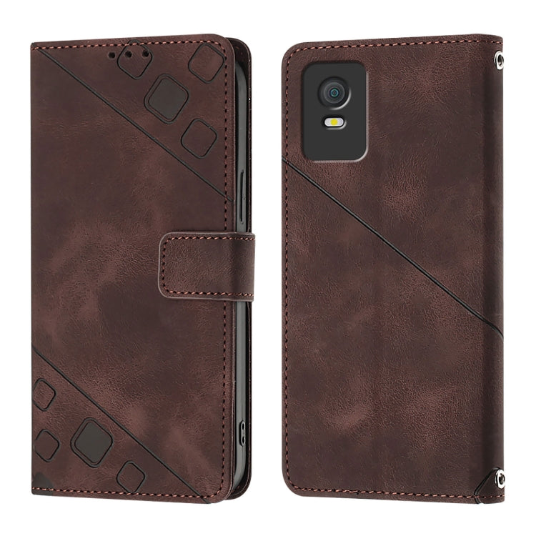 For TCL 403 Skin Feel Embossed Leather Phone Case