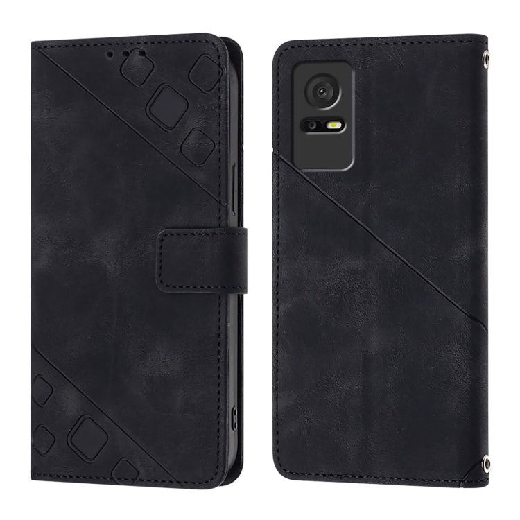 For TCL 405 / 406 / 408 Skin Feel Embossed Leather Phone Case