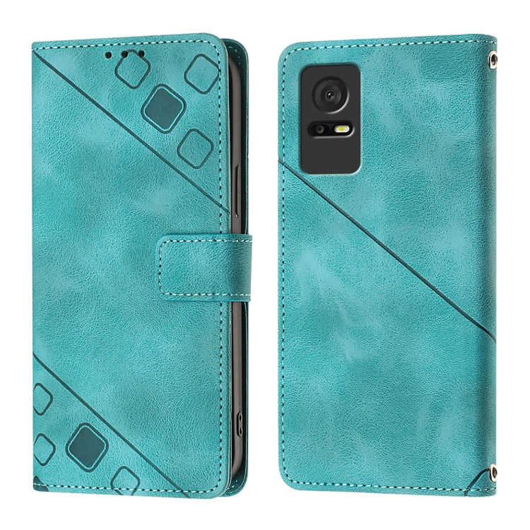 For TCL 405 / 406 / 408 Skin Feel Embossed Leather Phone Case