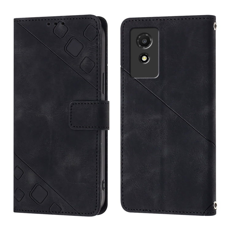 For TCL 501 Skin Feel Embossed Leather Phone Case