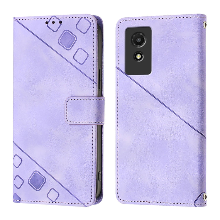 For TCL 501 Skin Feel Embossed Leather Phone Case