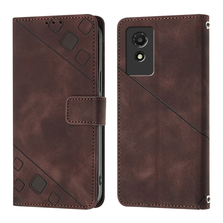 For TCL 501 Skin Feel Embossed Leather Phone Case