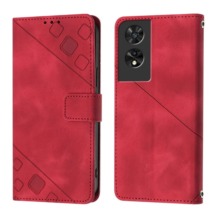 For TCL 505 Skin Feel Embossed Leather Phone Case