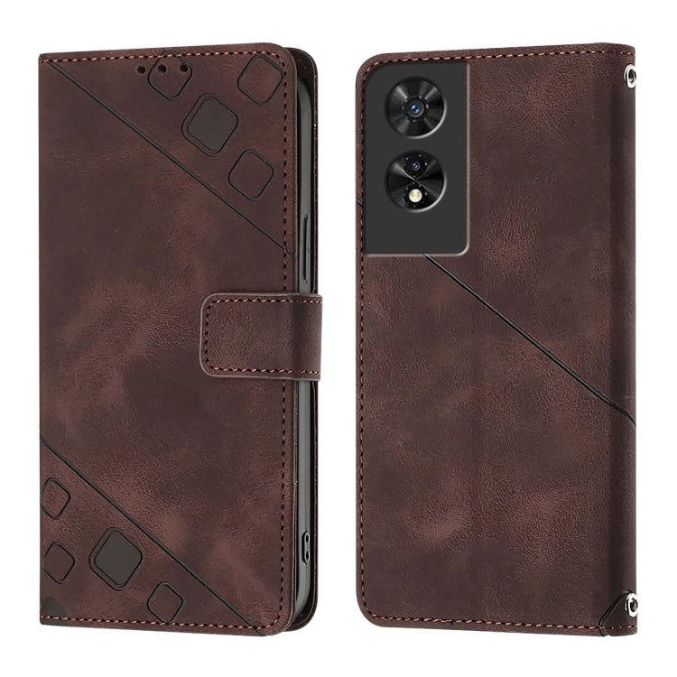 For TCL 505 Skin Feel Embossed Leather Phone Case