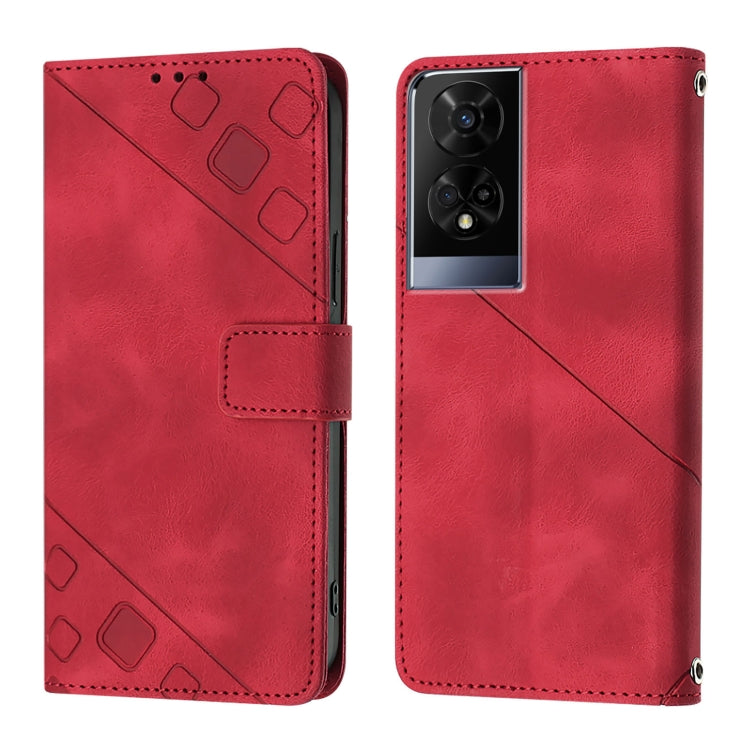 For TCL 50 XE Skin Feel Embossed Leather Phone Case