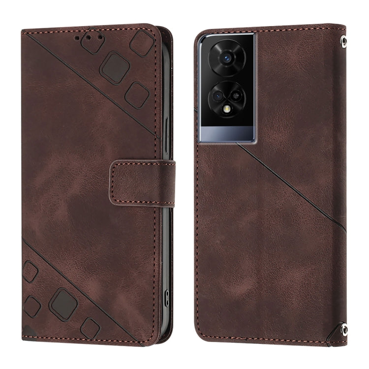 For TCL 50 XE Skin Feel Embossed Leather Phone Case