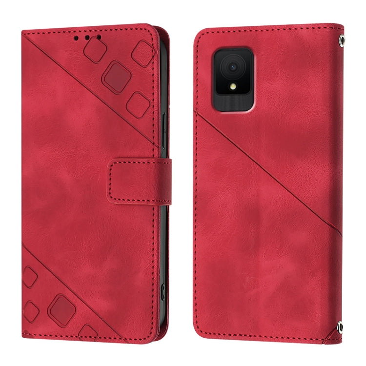 For TCL 502 Skin Feel Embossed Leather Phone Case