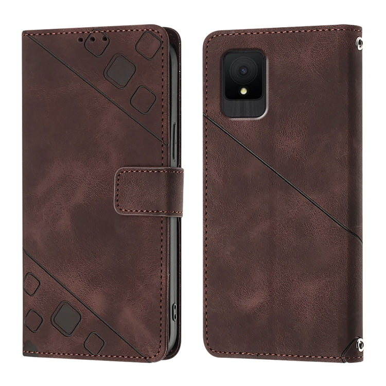 For TCL 502 Skin Feel Embossed Leather Phone Case