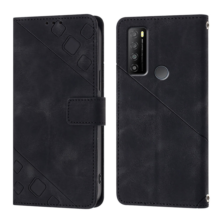 For TCL 30 XL T701DL Skin Feel Embossed Leather Phone Case