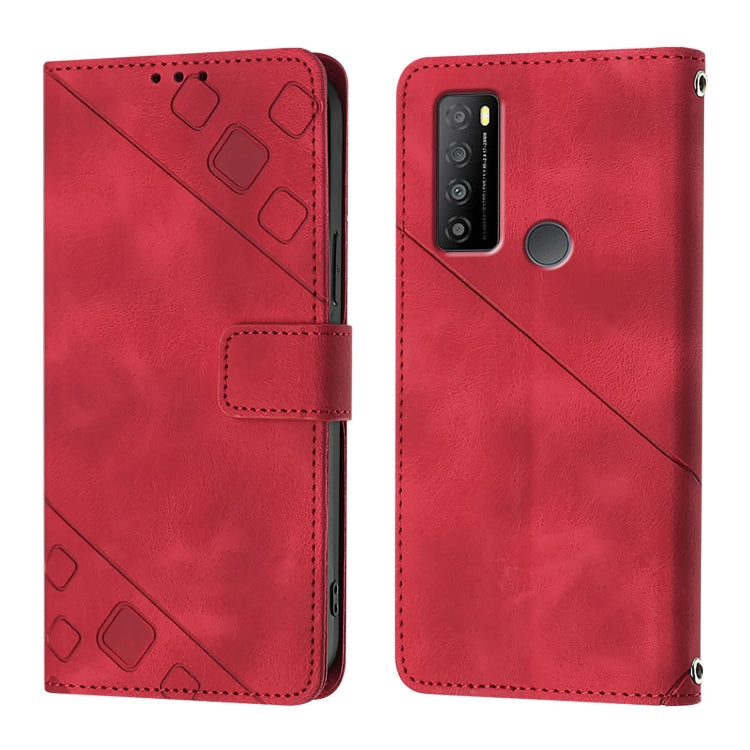For TCL 30 XL T701DL Skin Feel Embossed Leather Phone Case