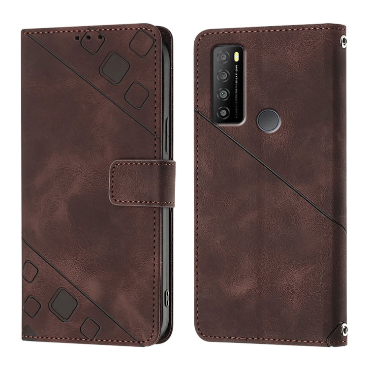 For TCL 30 XL T701DL Skin Feel Embossed Leather Phone Case