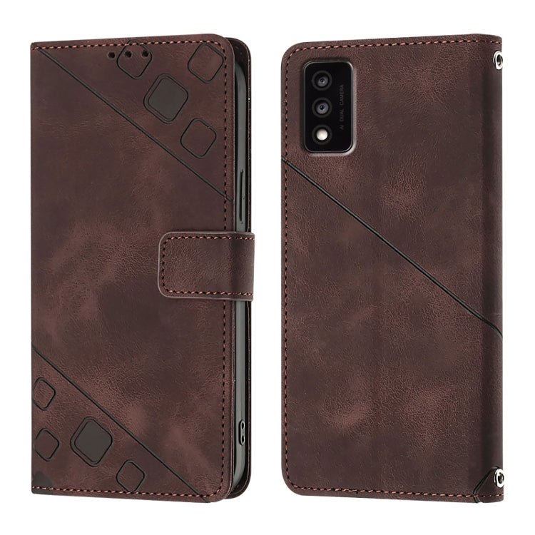 For TCL 30T T603DL Skin Feel Embossed Leather Phone Case