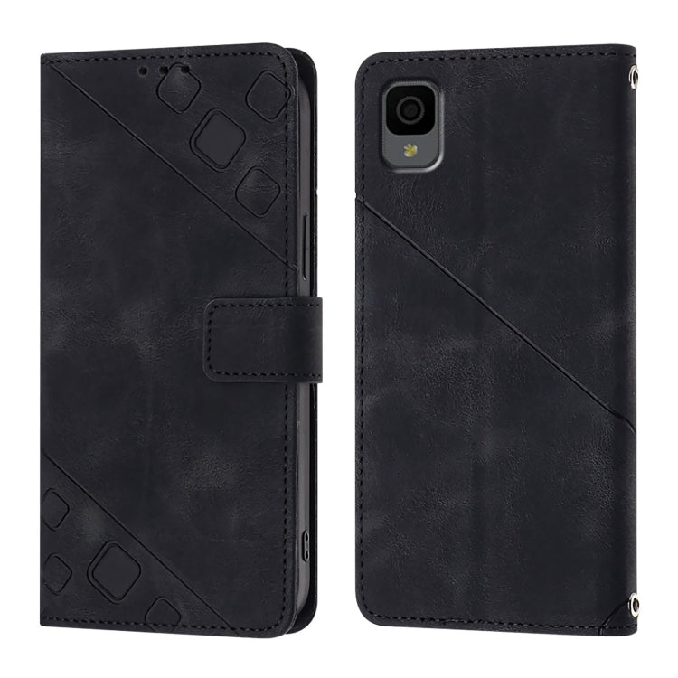 For TCL 30Z T602DL Skin Feel Embossed Leather Phone Case