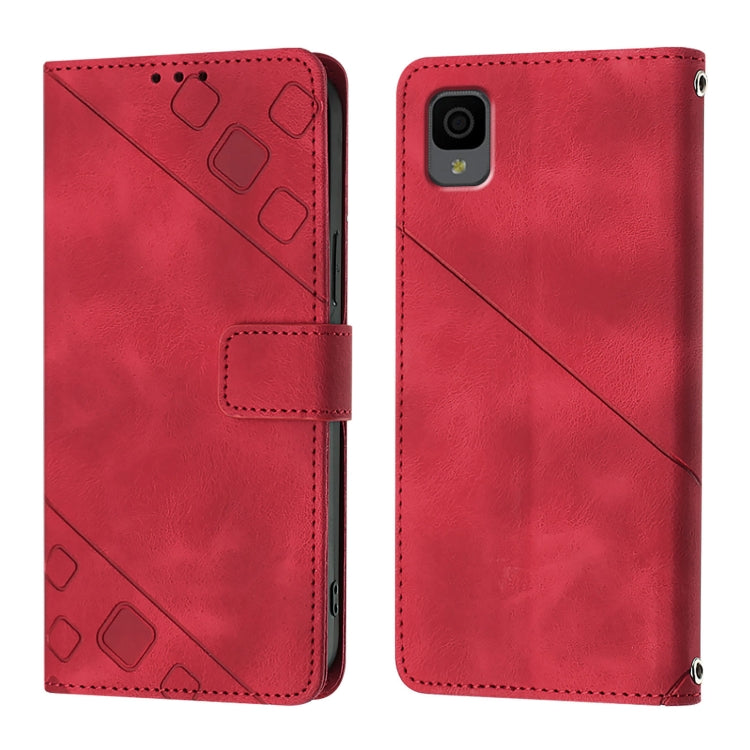 For TCL 30Z T602DL Skin Feel Embossed Leather Phone Case