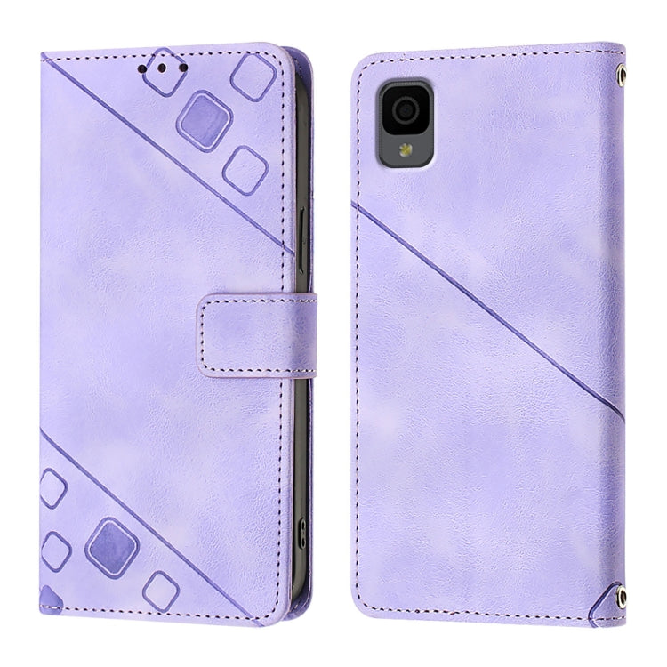 For TCL 30Z T602DL Skin Feel Embossed Leather Phone Case