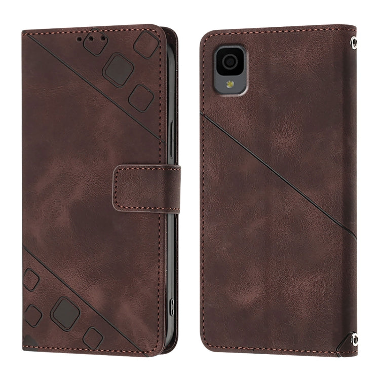 For TCL 30Z T602DL Skin Feel Embossed Leather Phone Case