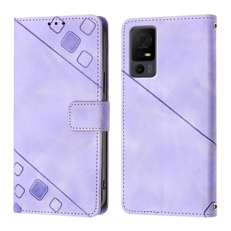 For TCL 40 XL / 40 T T608DL Skin Feel Embossed Leather Phone Case