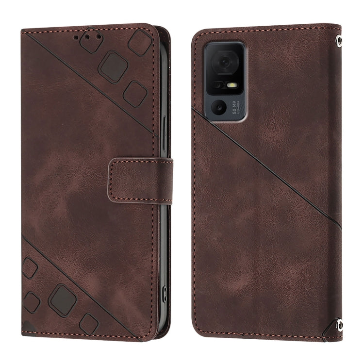 For TCL 40 XL / 40 T T608DL Skin Feel Embossed Leather Phone Case