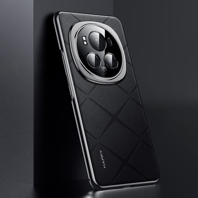 For Honor Magic6 Pro Plain Leather PC Phone Case