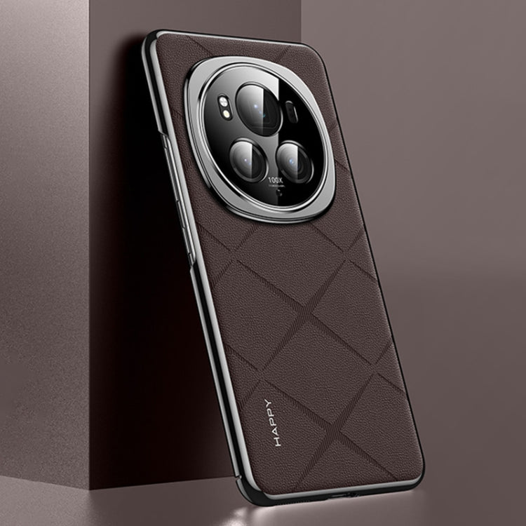 For Honor Magic6 Pro Plain Leather PC Phone Case