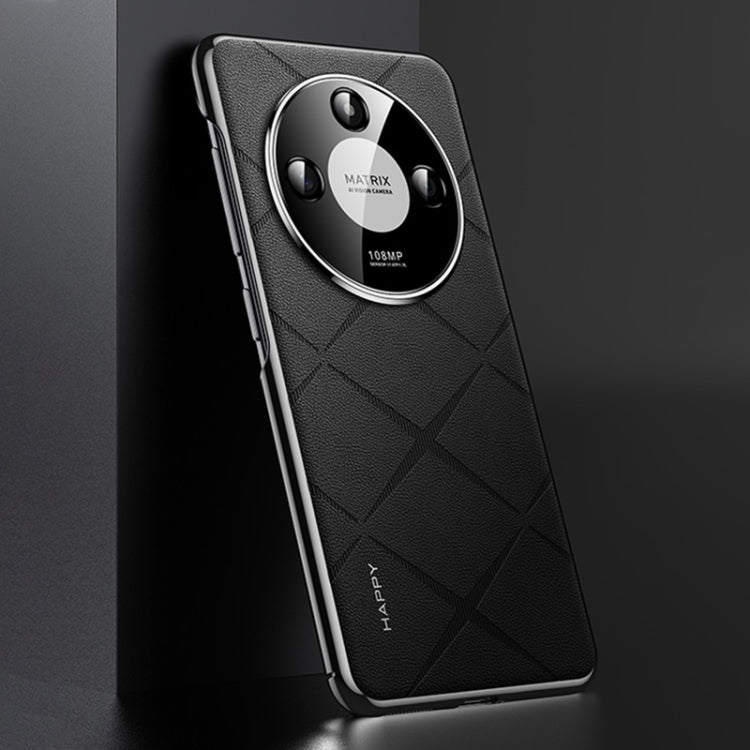For Honor X50 Plain Leather PC Phone Case