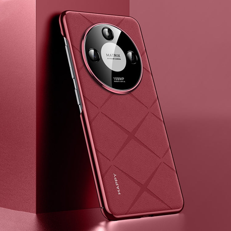 For Honor X50 Plain Leather PC Phone Case