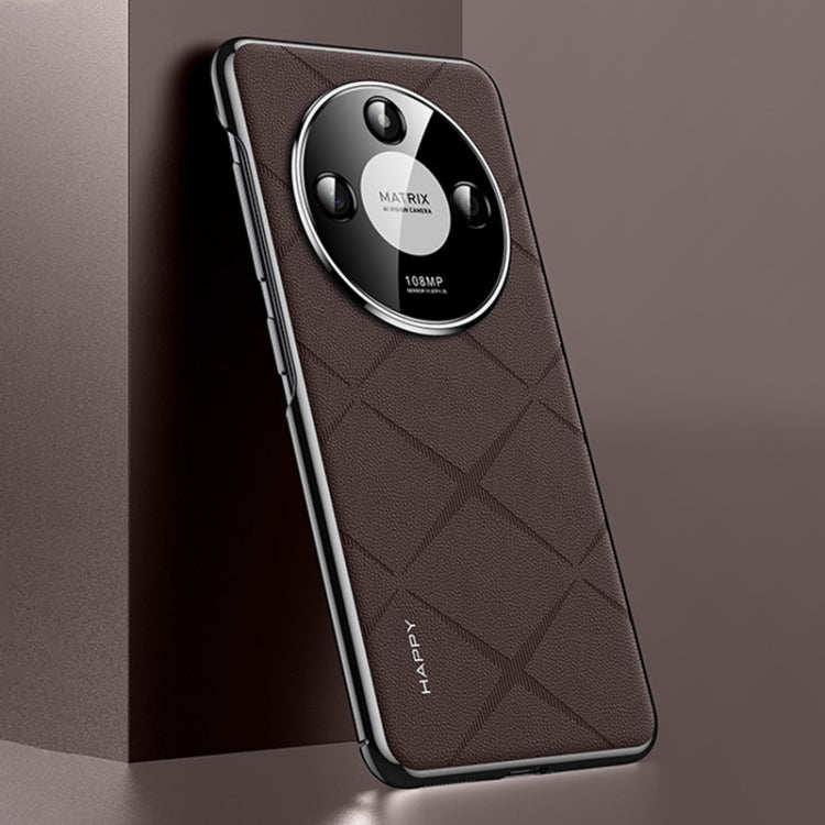 For Honor X50 Plain Leather PC Phone Case