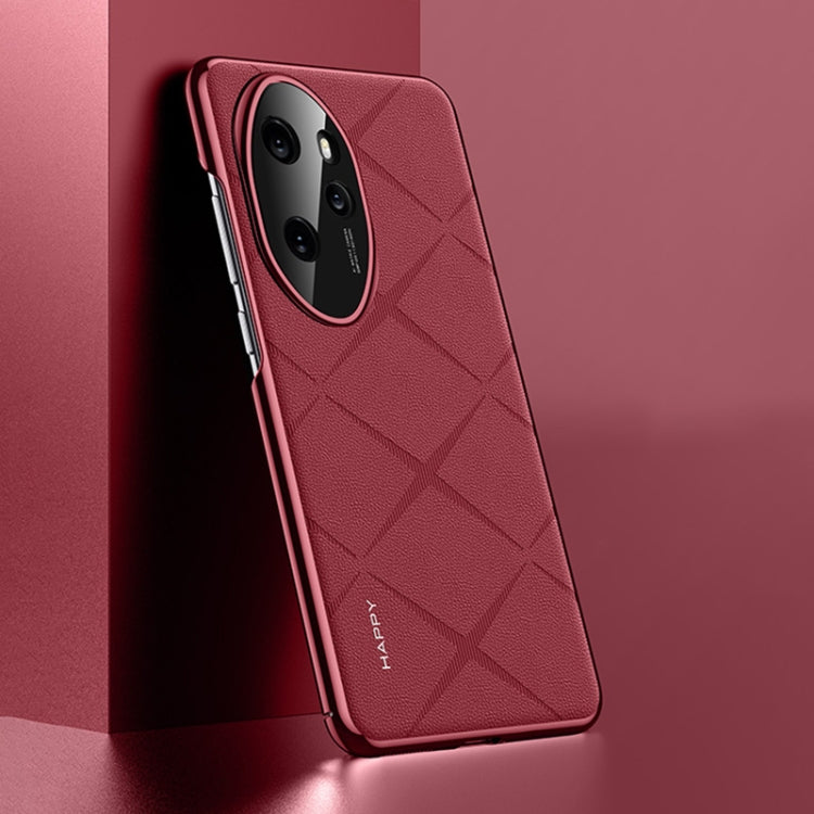 For Honor 100 Pro Plain Leather PC Phone Case