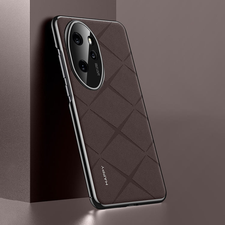 For Honor 100 Pro Plain Leather PC Phone Case
