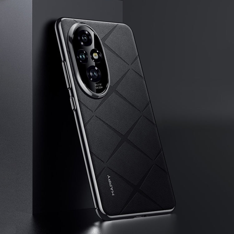 For Honor 200 Plain Leather PC Phone Case