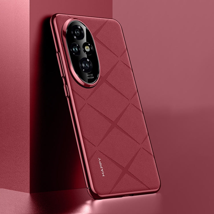For Honor 200 Plain Leather PC Phone Case