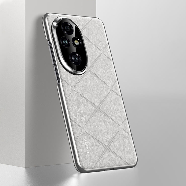 For Honor 200 Pro Plain Leather PC Phone Case