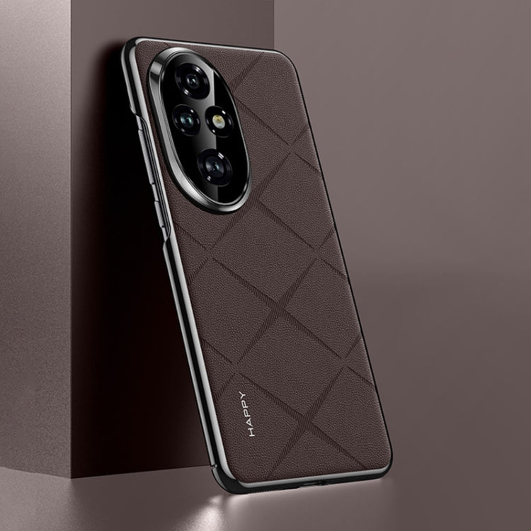For Honor 200 Pro Plain Leather PC Phone Case