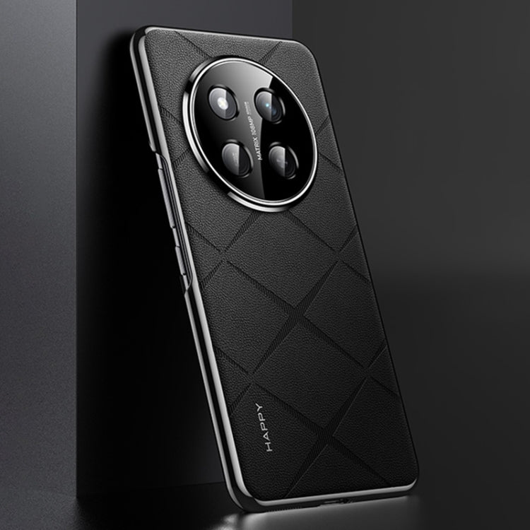 For Honor X60 Pro Plain Leather PC Phone Case