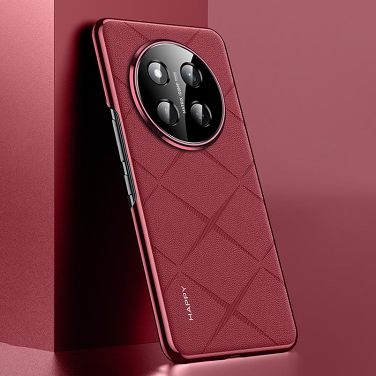 For Honor X60 Pro Plain Leather PC Phone Case