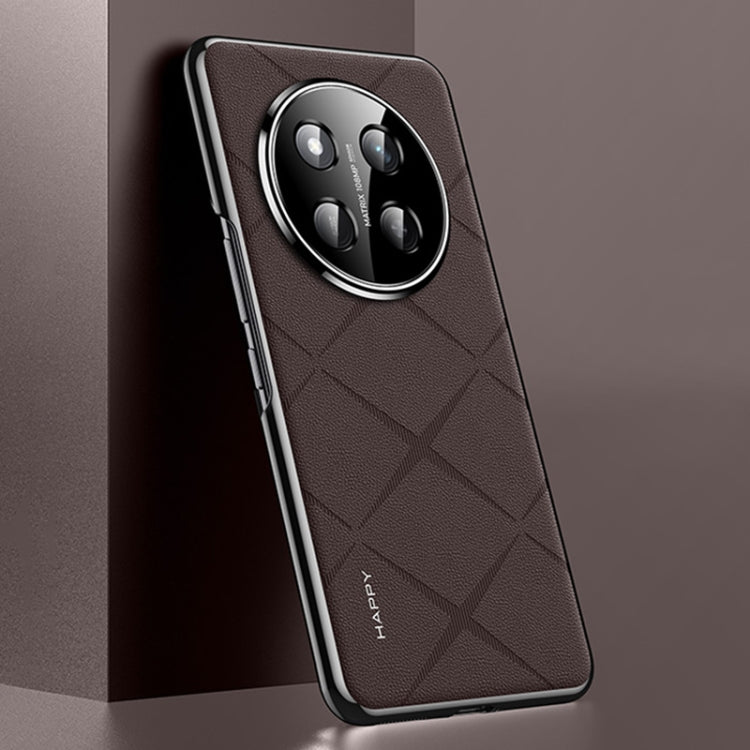 For Honor X60 Pro Plain Leather PC Phone Case