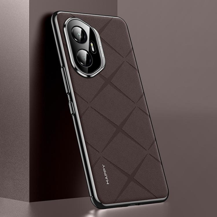 For Honor 300 Plain Leather PC Phone Case