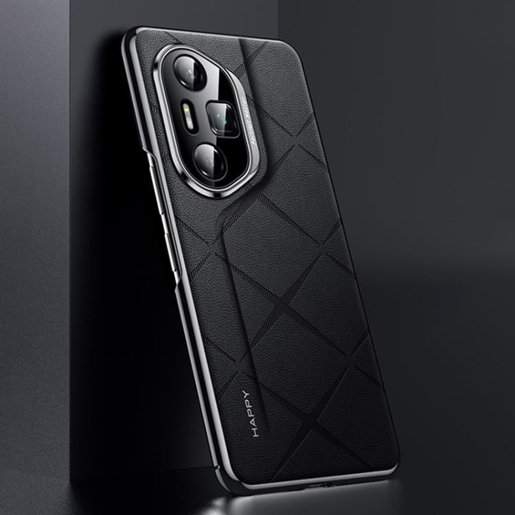For Honor 300 Pro Plain Leather PC Phone Case