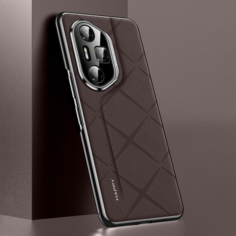 For Honor 300 Pro Plain Leather PC Phone Case