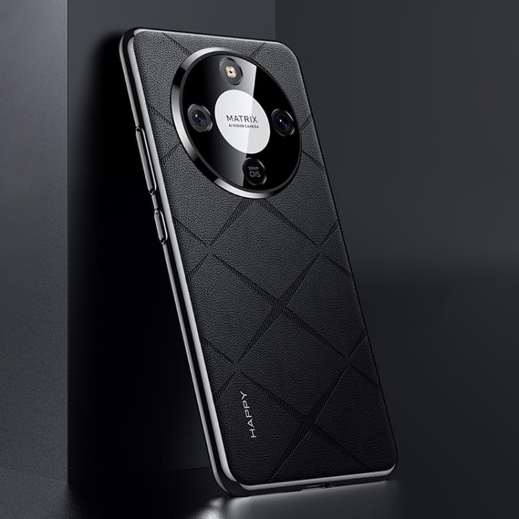 For Honor X70 5G Plain Leather PC Phone Case