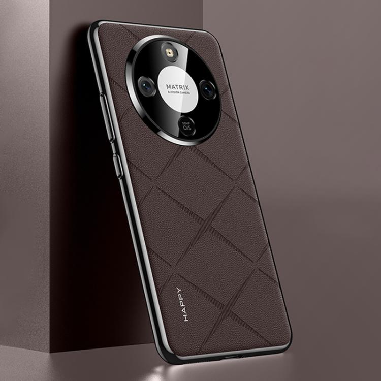 For Honor X70 5G Plain Leather PC Phone Case