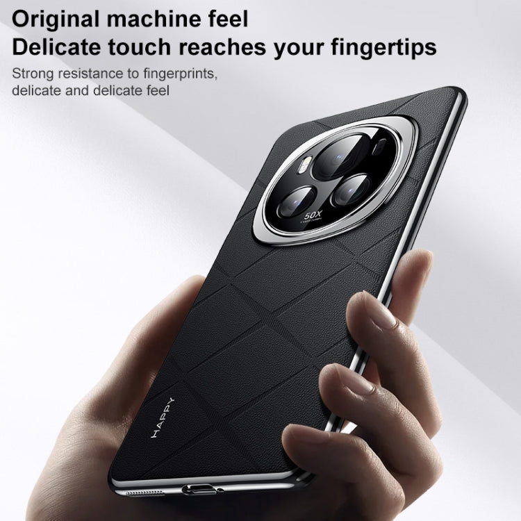 For Honor X60 Pro Plain Leather PC Phone Case
