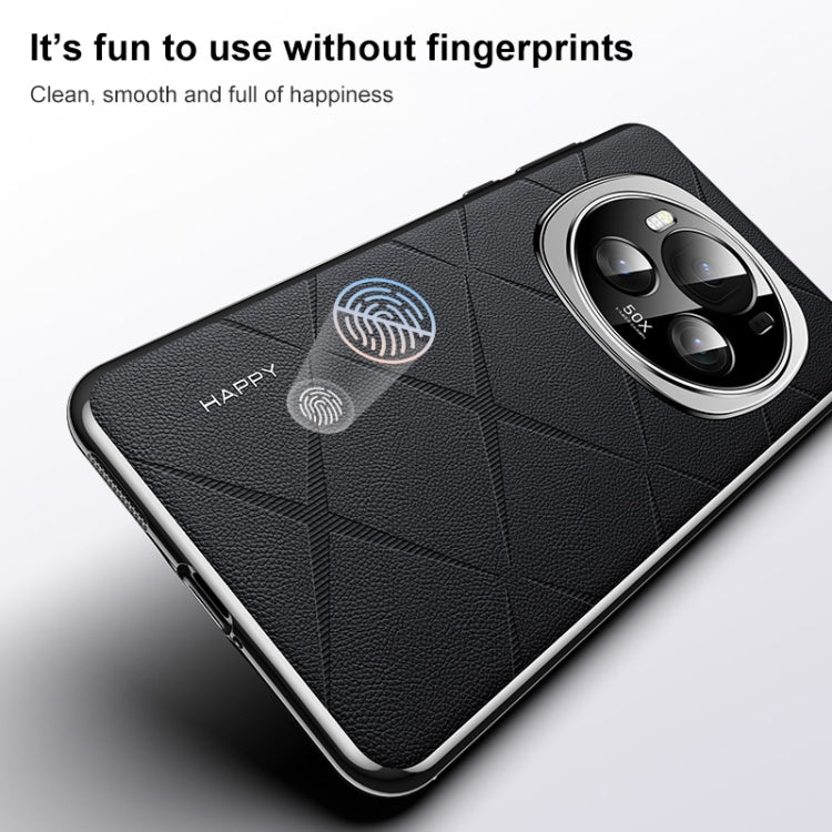 For Honor Magic6 Pro Plain Leather PC Phone Case